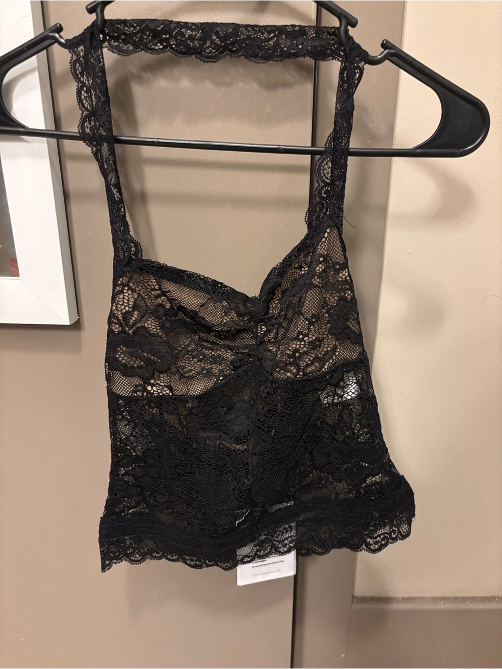 NWT Princess Polly Black Lace Halter Top
